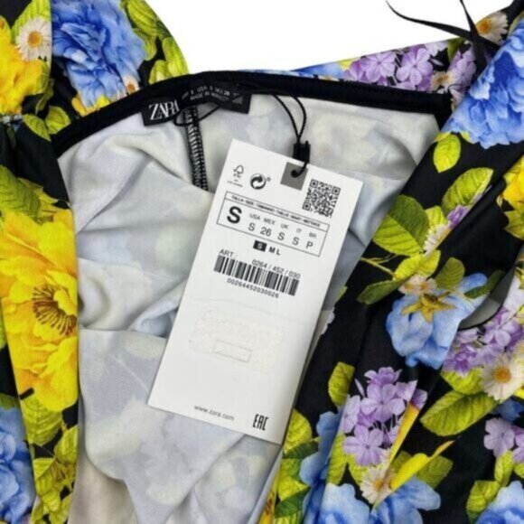 NEW ZARA Printed Knot Floral Bodysuit Size Small - Picture 8 of 9